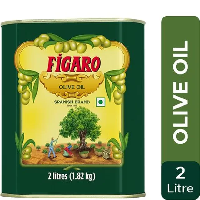 Figaro Olive Oil- Pure Olive Oil- Ideal for Indian Dishes- Imported from Spain, 2 L Tin-1.webp